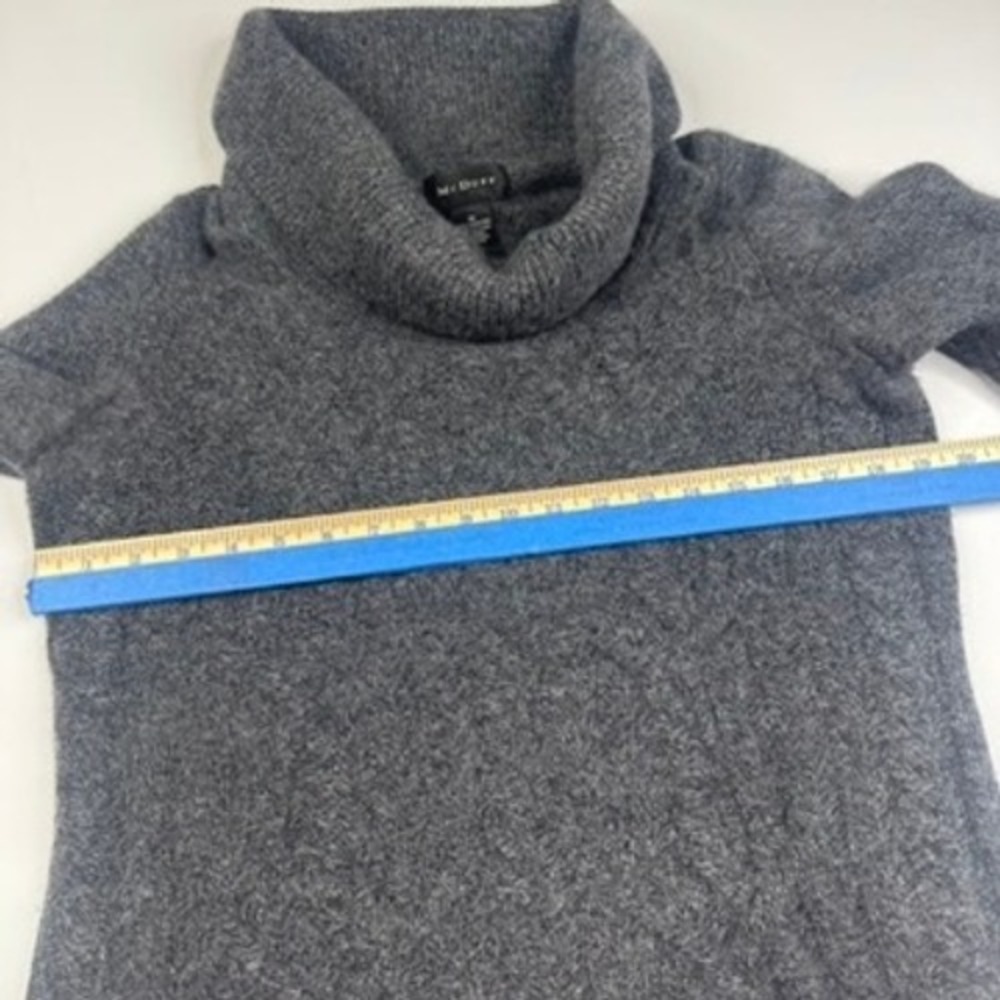 McDuff Women's Gray 100% Cashmere Cowl Neck Cable Knit Sweater Size Medium - Picture 5 of 6